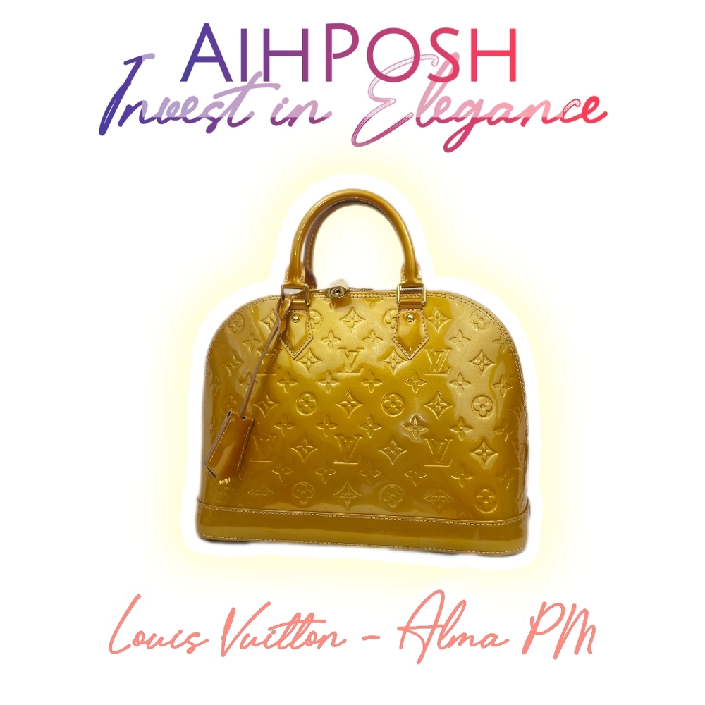 LOUIS VUITTON MONOGRAM VERNIS ALMA HANDBAG MI3152 JAUNE YELLOW